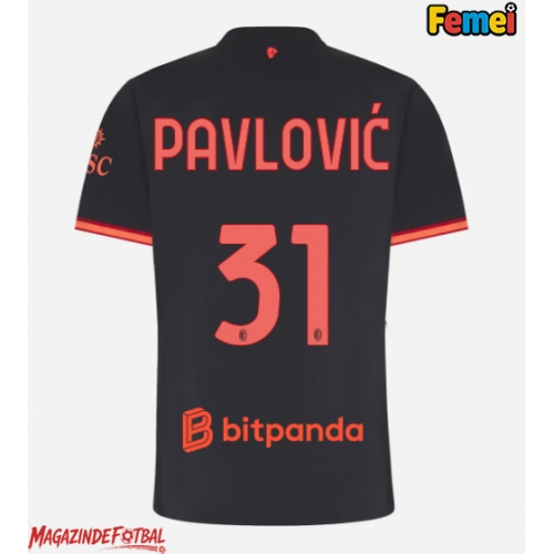 AC Milan Strahinja Pavlovic #31 Tricou Fotbal Replică 2026-27 Femei Treilea AC Milan Strahinja Pavlovic #31 Tricou Fotbal Replică 2026-27 Femei Treilea